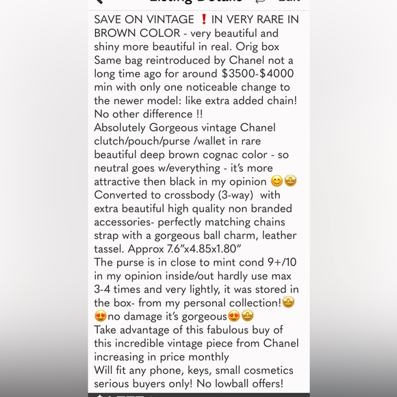 ✅SOLD✅CHANEL 🧡 TIRED OF BLACK❓GORG IN COGNAC🧡Mint 🧡BIG SAVINGS💰💰 - Picture 17 of 17